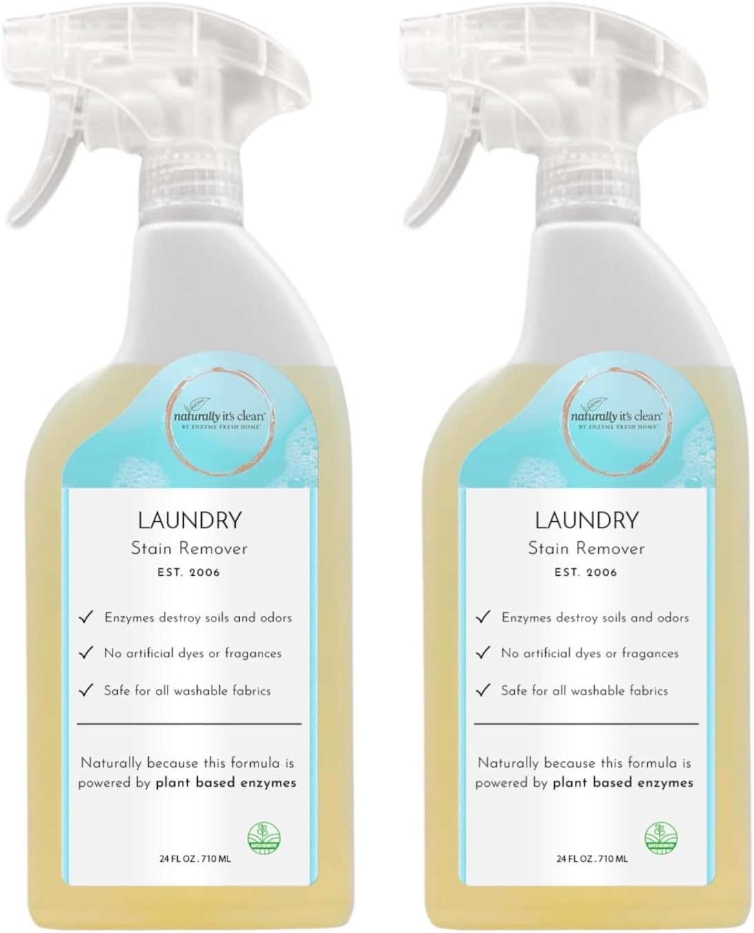 Enzymatic Laundry Stain Remover Spray RTU 24 oz Bottles x 2 Pack
