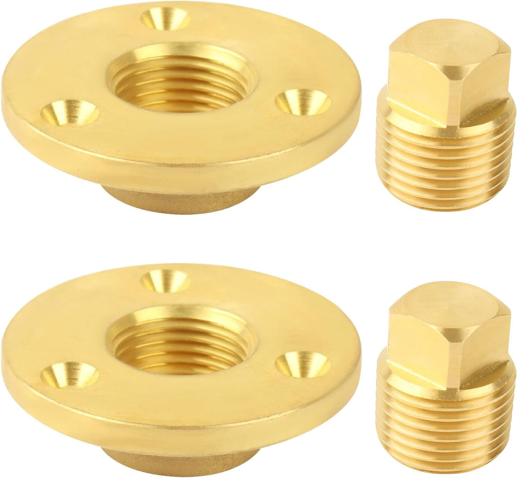 Brass Boat Drain Plug Kit for Garboard and Transom Scuttle