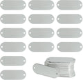 Aluminum Engraving Blanks Tags Stamping Blanks Tags with 2 Holes 25 Pack (Silver)