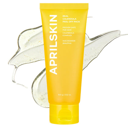 Calendula Flower-Infused Facial Peel Off Mask, 3.52 fl. oz, PHA, BHA & Niacinamide gently exfoliates, removes