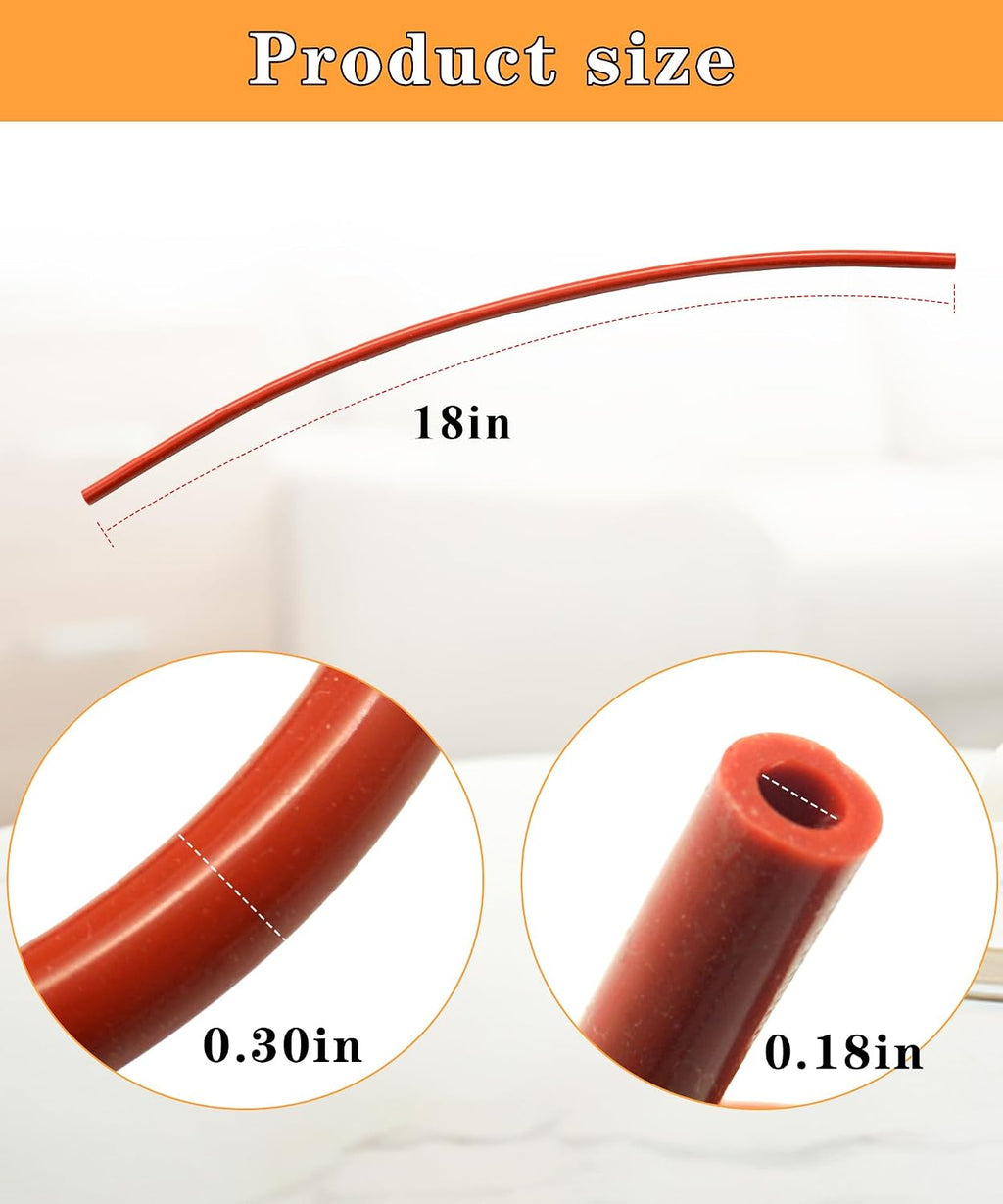 2 pcs 79-21491-83 Furnace Pressure Switch Hose 3/16 I.D. X 18" High Temp Silicone Tubing, Fits For Rheem Goodman Ruud Weatherking HVAC Systems