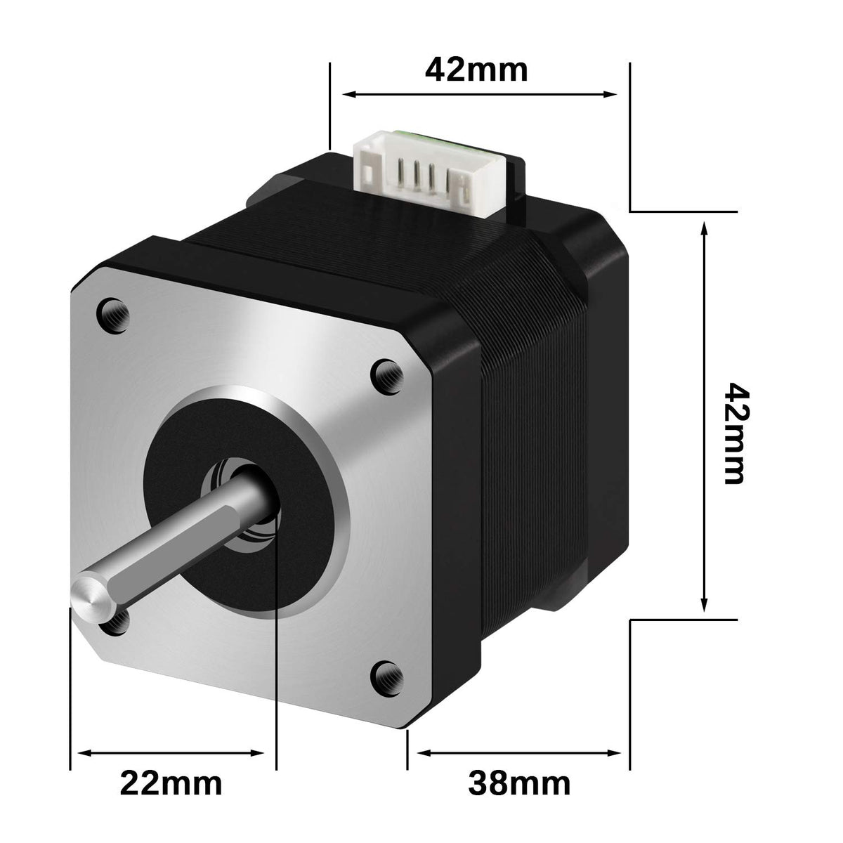 [5pcs of Pack] Nema 17 Stepper Motor, 17HS4401 2 Phase Step Motor Bipolar 1.5A 59.5oz.in(42Ncm) 42x42x38mm 4-Wire 1M Long Cable for 3D Printer