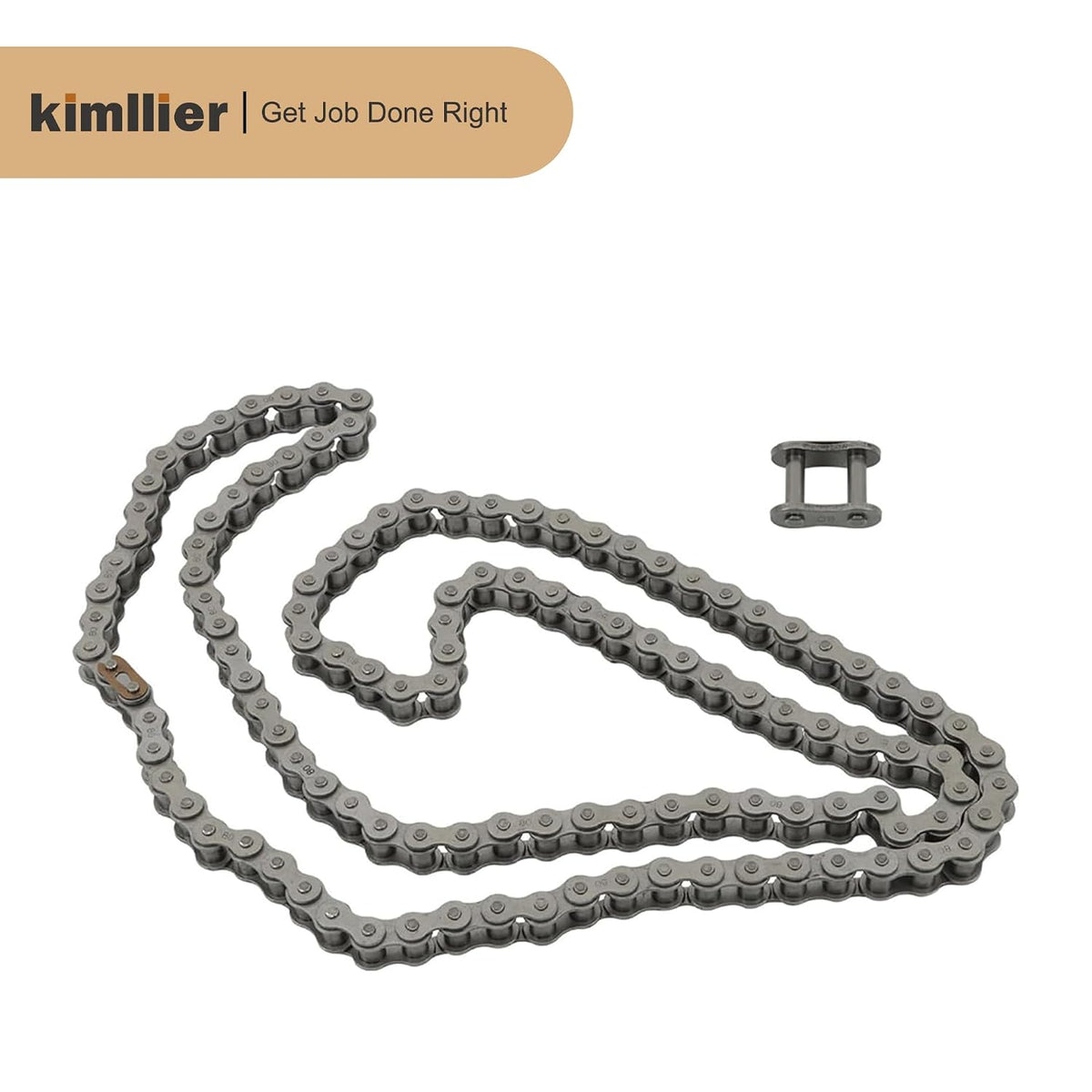 kimllier 80 Roller Chain 10 Feet with 1 Connecting Links