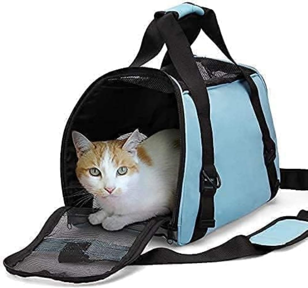 Cat Carrier,Soft-Sided Pet Travel Carrier for Cats,Dogs Puppy Comfort Portable Foldable Pet Bag Airline Approved