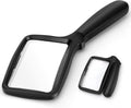 Folding Handheld Magnifying Glass with Light, 5X Large Rectangle Reading Magnifier with Dimmable LED for Seniors with