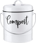Compost Bin Kitchen, 1.3 Gallon Farmhouse Kitchen Compost Bin Countertop, Indoor Countertop Compost Bucket with Lid