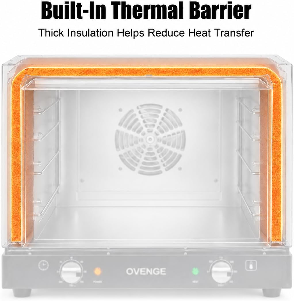 Commercial Countertop Convection Oven 60QT & 66L 110V-120V Half-size commercial oven 360° Even Hot Air Circulation