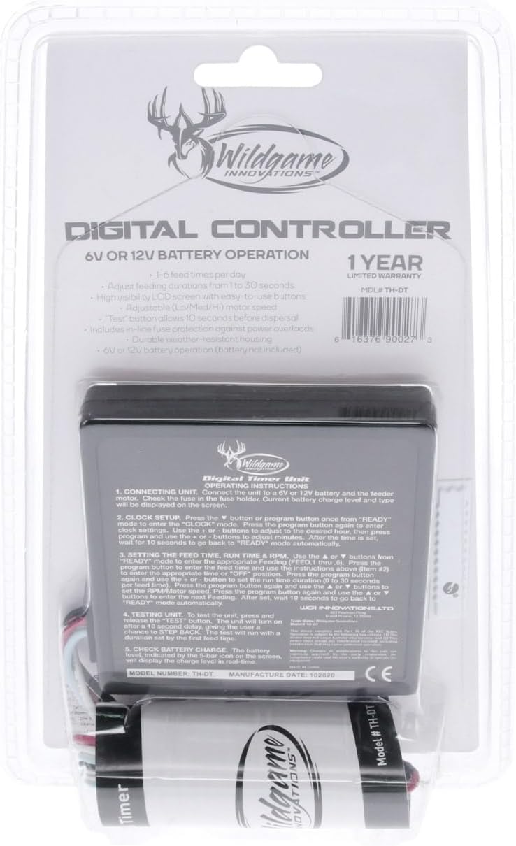 Trophy Hunter Digital Timer for Hunting Game Feeder | Durable Weather-Resistant 6V/12V Deer Feeder Timer with 1-6