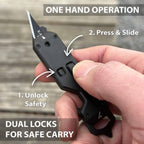 Edge XT - Mini Utility Knife Keychain Multitool w/ 10 Tools - Retractable Razor Blade Mini Box Cutter OTF Knife