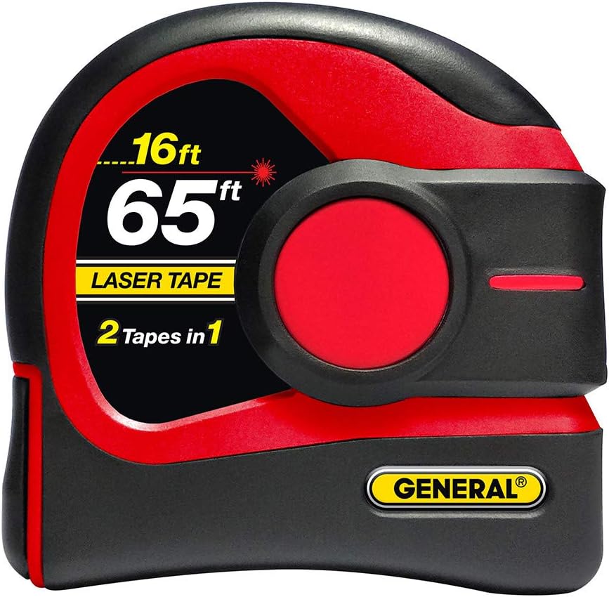 LTM2X Laser Tape Measure 2-in-1, 65 Ft Laser Measure and 16 Ft Tape Measure with Large, Easy Read Backlit Digital