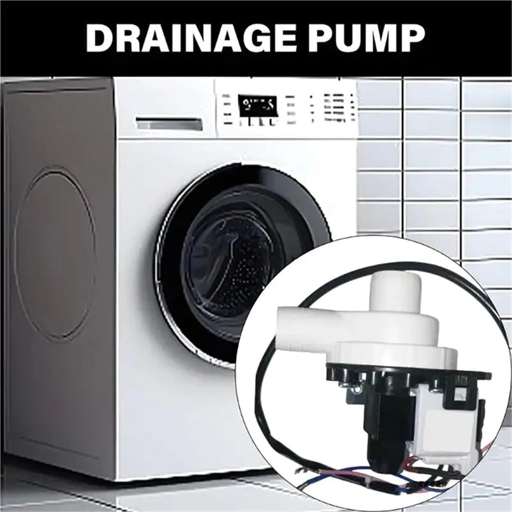 Washer Drain Pump Motor Replacement, 30W 21L/Min Water Drainage Valve Component, Front Load Drum Washing Machines