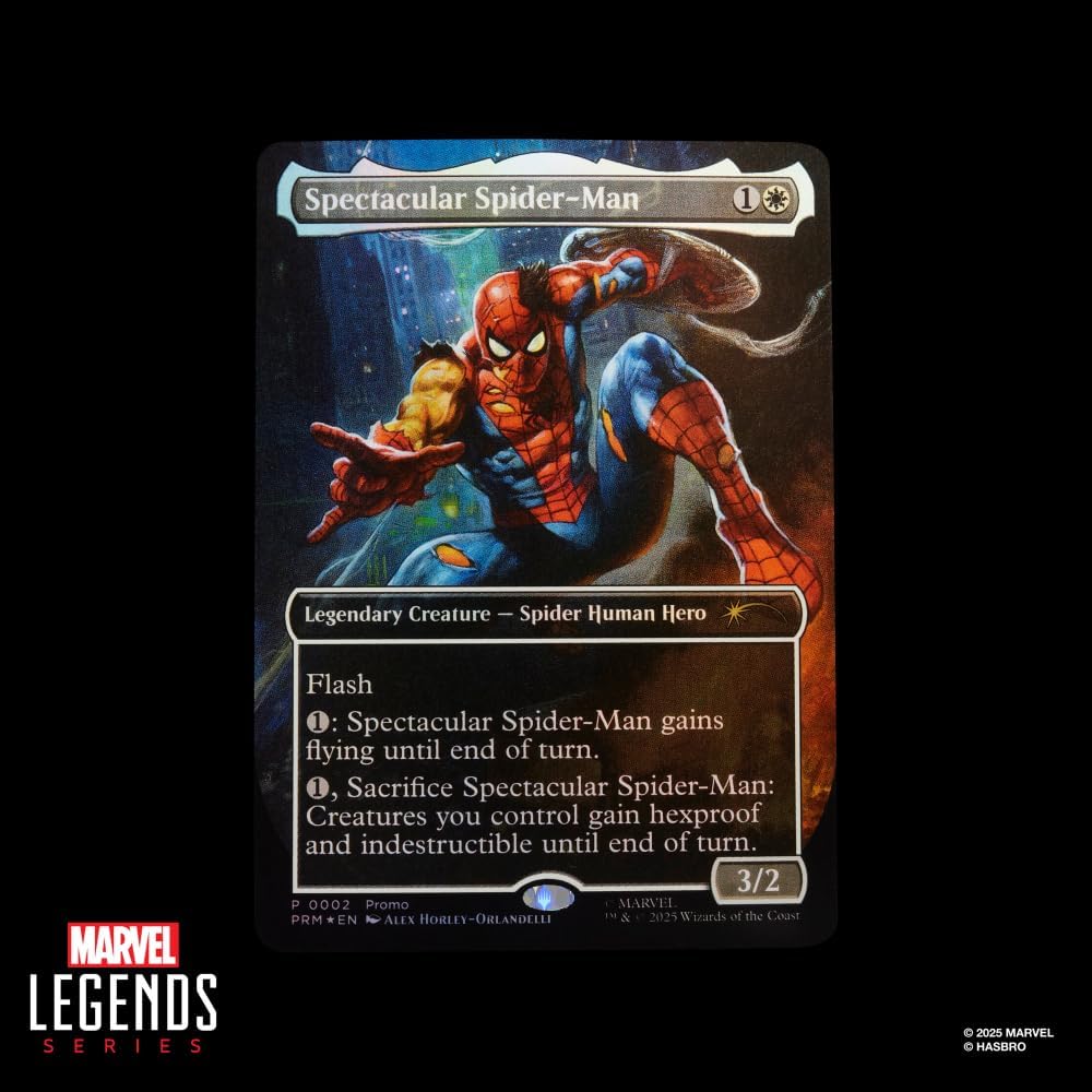 Legends Series Magic: The Gathering Battle-Damaged Spider-Man, 6-Inch Action Figure Toy & Exclusive Foil Collectible