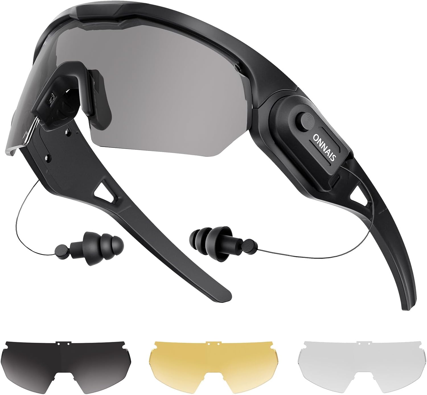 Safety Glasses ANSI Z87.1+ with Earplugs NRR 32dB | Range Protective Eyewear with Ear Protection, Anti-Fog Eye