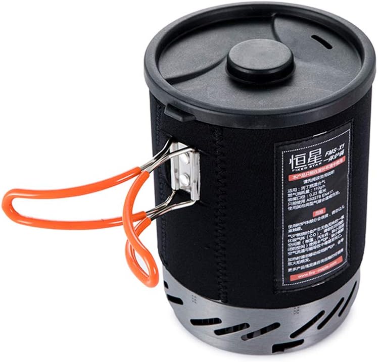 Fixed Star 1 Backpacking and Camping Stove System, Black 18oz | 30% Faster Boil with HX Base, Piezo Ignition, Safe &