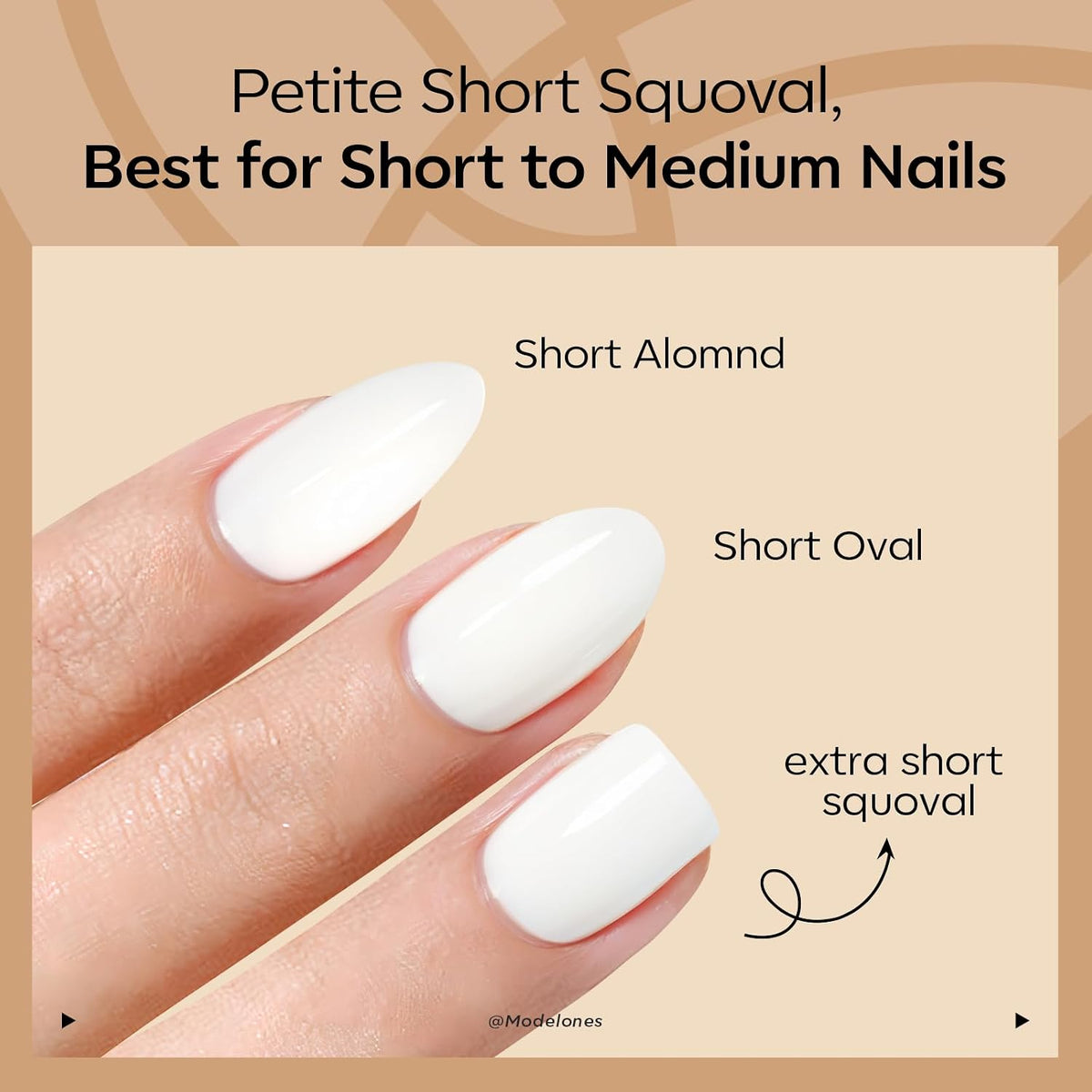 Extra Short Press on Nails, Milky White Squoval Fake Nails
