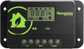 10A Solar Charge Controller - 12V/24V PWM Compact Design LCD Display Off Grid Solar Panel Adjustablefor AGM, Gel