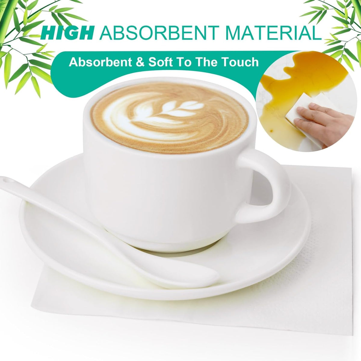 500 Count Cocktail Napkins, White Beverage Napkins, 2-Ply
