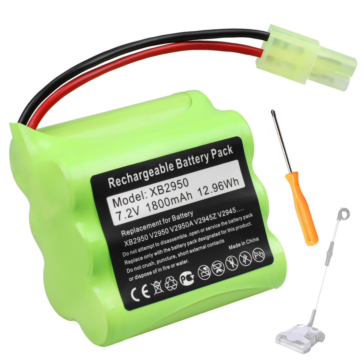 For Shark XB2950 Battery Pack Replacement: Cordless Vacuum Battery 1800mAh