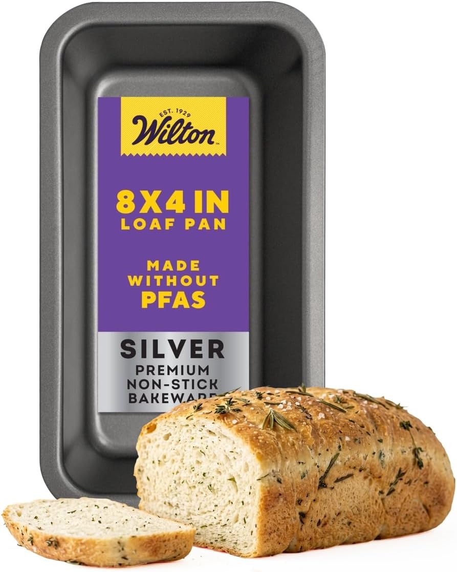 Silver Non-Stick Loaf Pan, Made Without PFAS, 8 x 4 in.