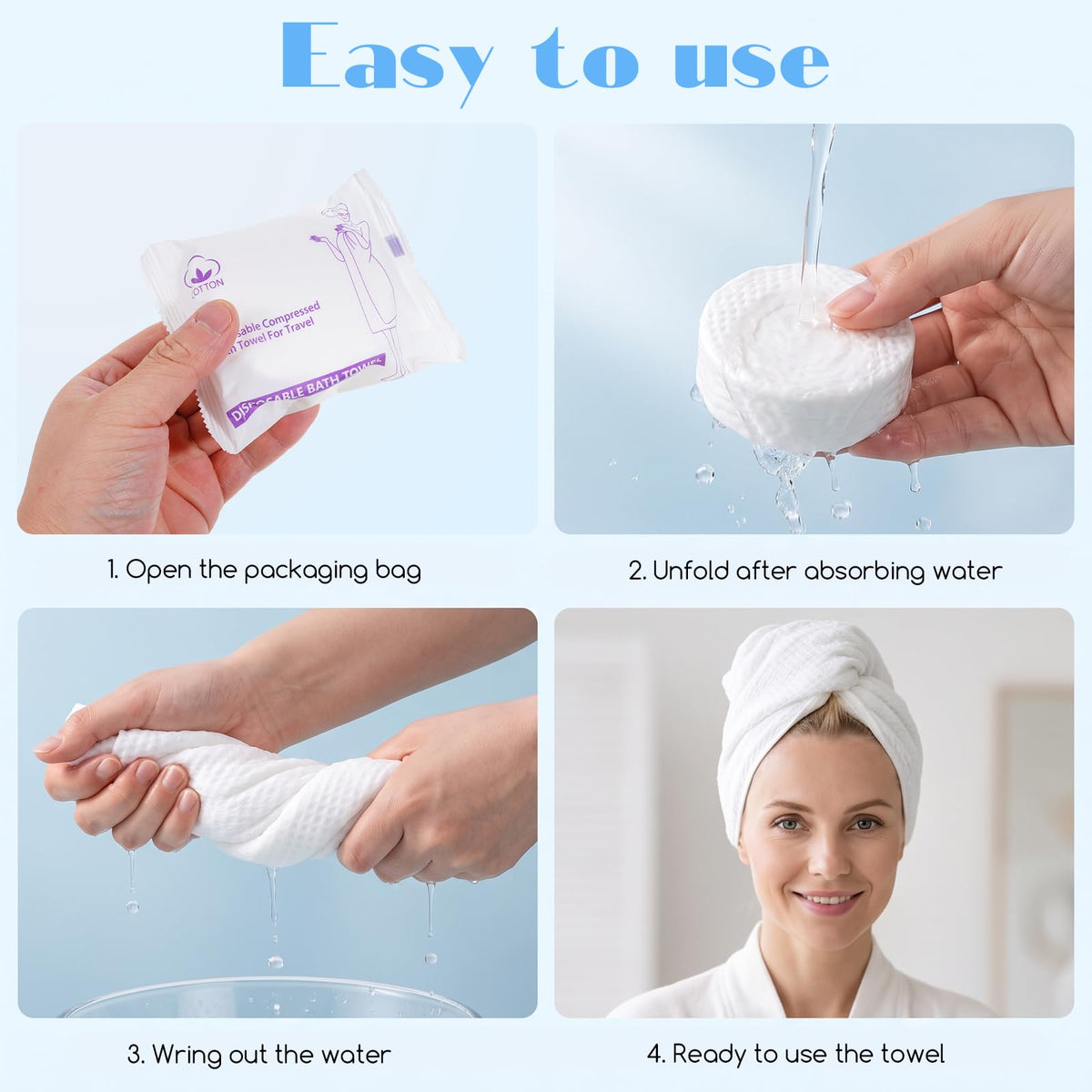 44 Pack Disposable Towel Set, Portable Thick Paper Towels