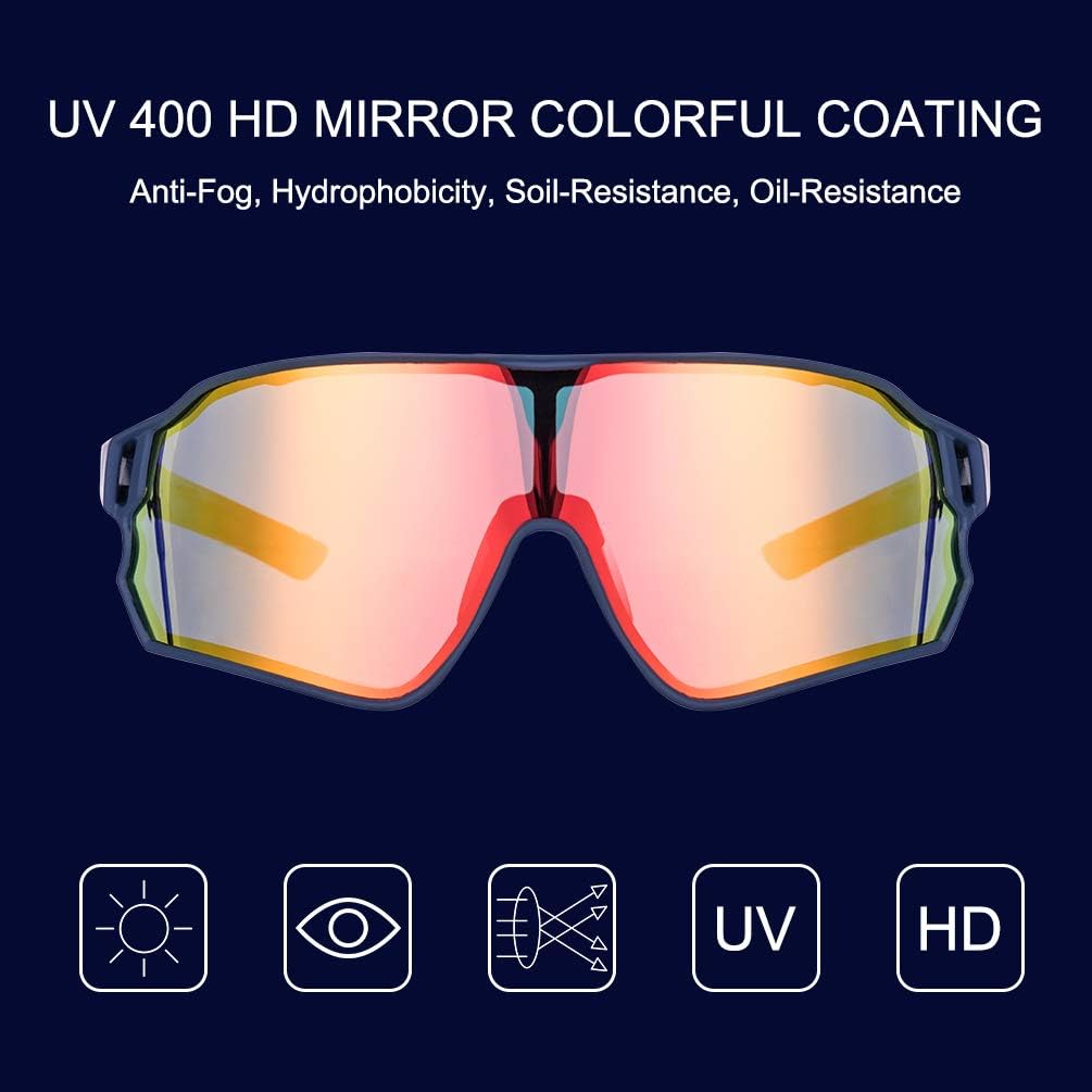 Polarized Sports Sunglasses Men Women - UV400 Protection Goggle with Myopia Frame for Running Cycling Driving
