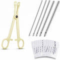 100 Pcs Ear Nose Body Piercing Needles Mix Size 12G 14G 16G 18G 20G Stainless Steel Piercing Jewelry Kit and 1 Pcs