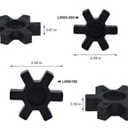 4-Pack L090/L095 NBR Rubber Spider Insert - Solid Center Inserts for L-Jaw Coupler Set, Black (4, L090/L095)