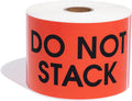 3" X 5" Red Do Not Stack Stickers (1 Roll, 500/Roll)