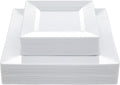 60PCS White Square Plastic Plates, Disposable Plates for Party