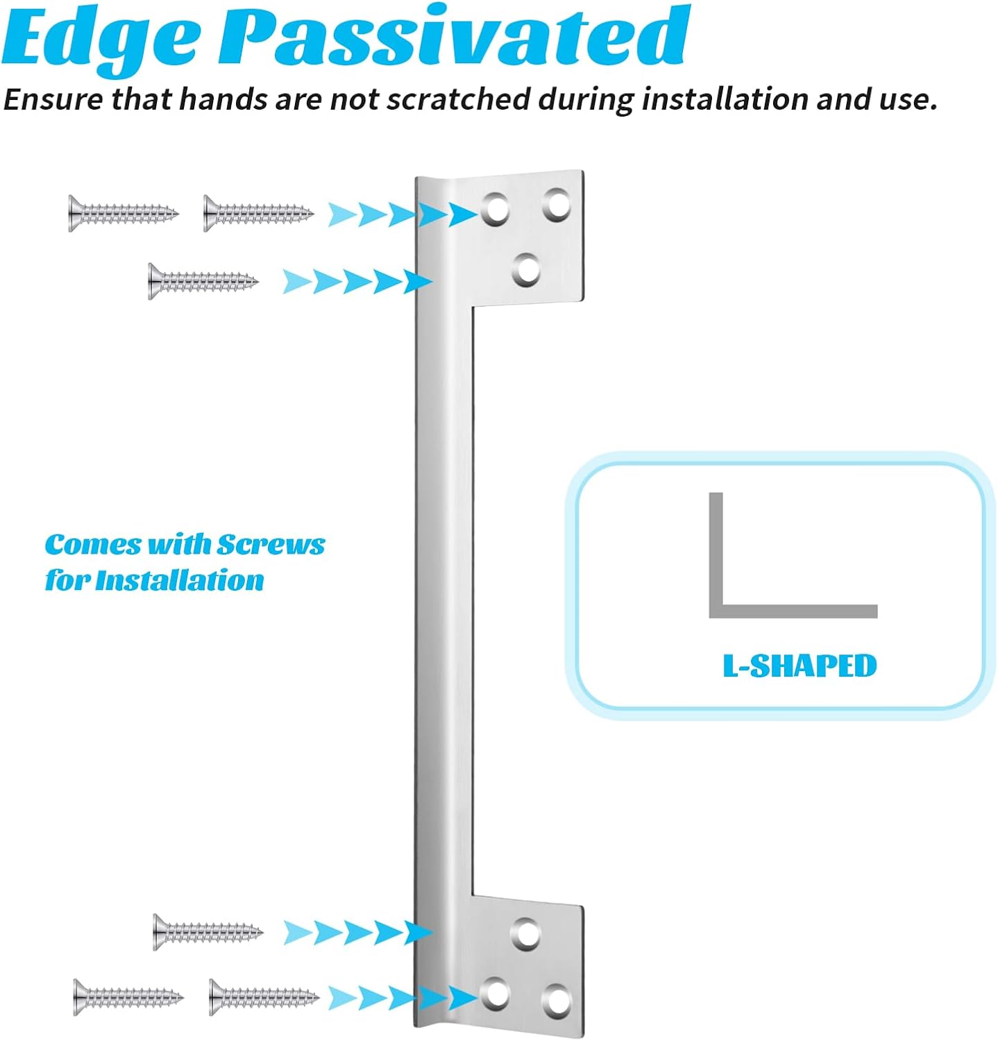 2 Pcs Door Latch Guard Plate 7 Inch Outswing Angle Latch Protector Shield L Shaped Security Reinforcement Striker
