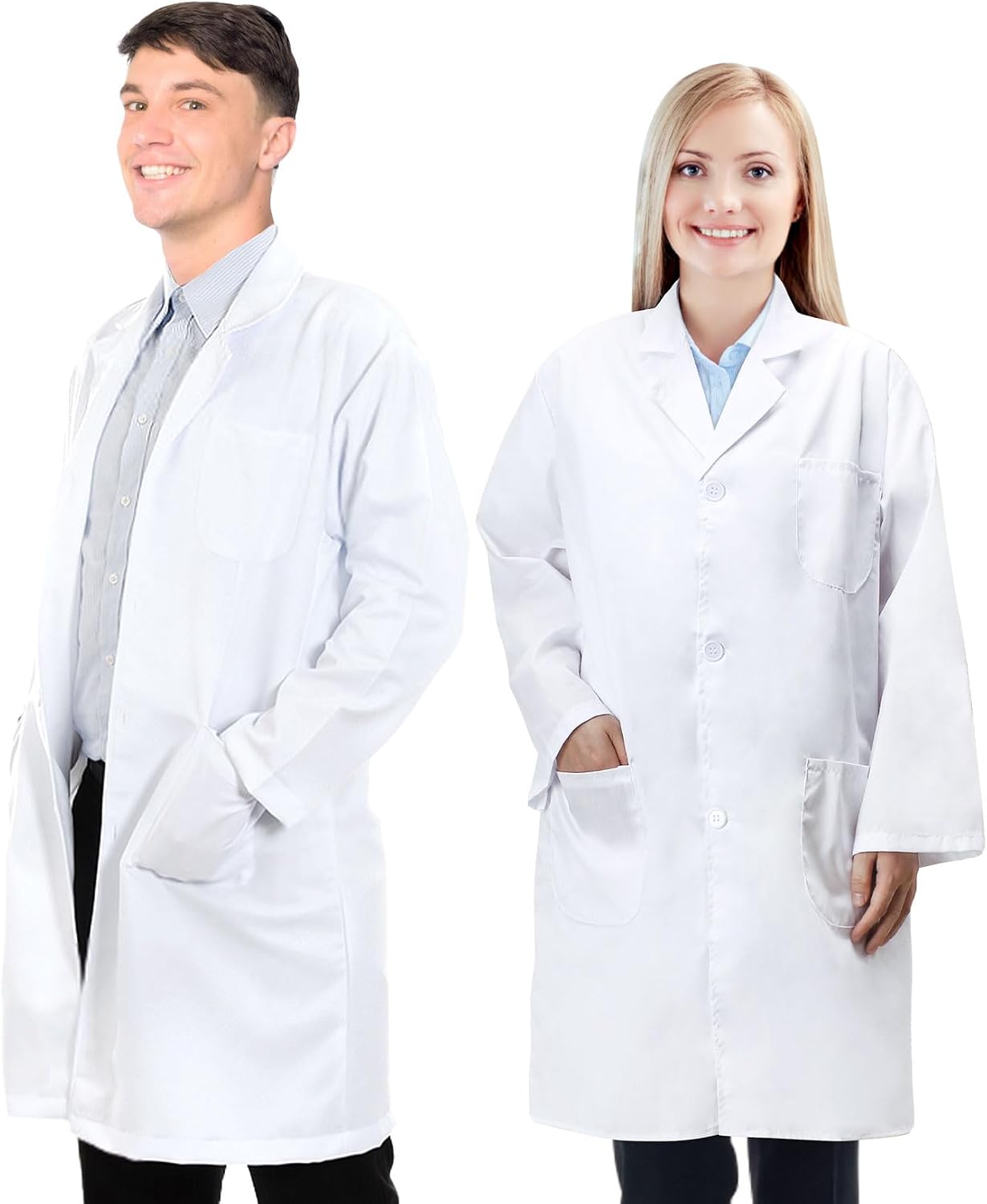 Lab Coat for Men Women,White Doctor Costume Science Medical Coat