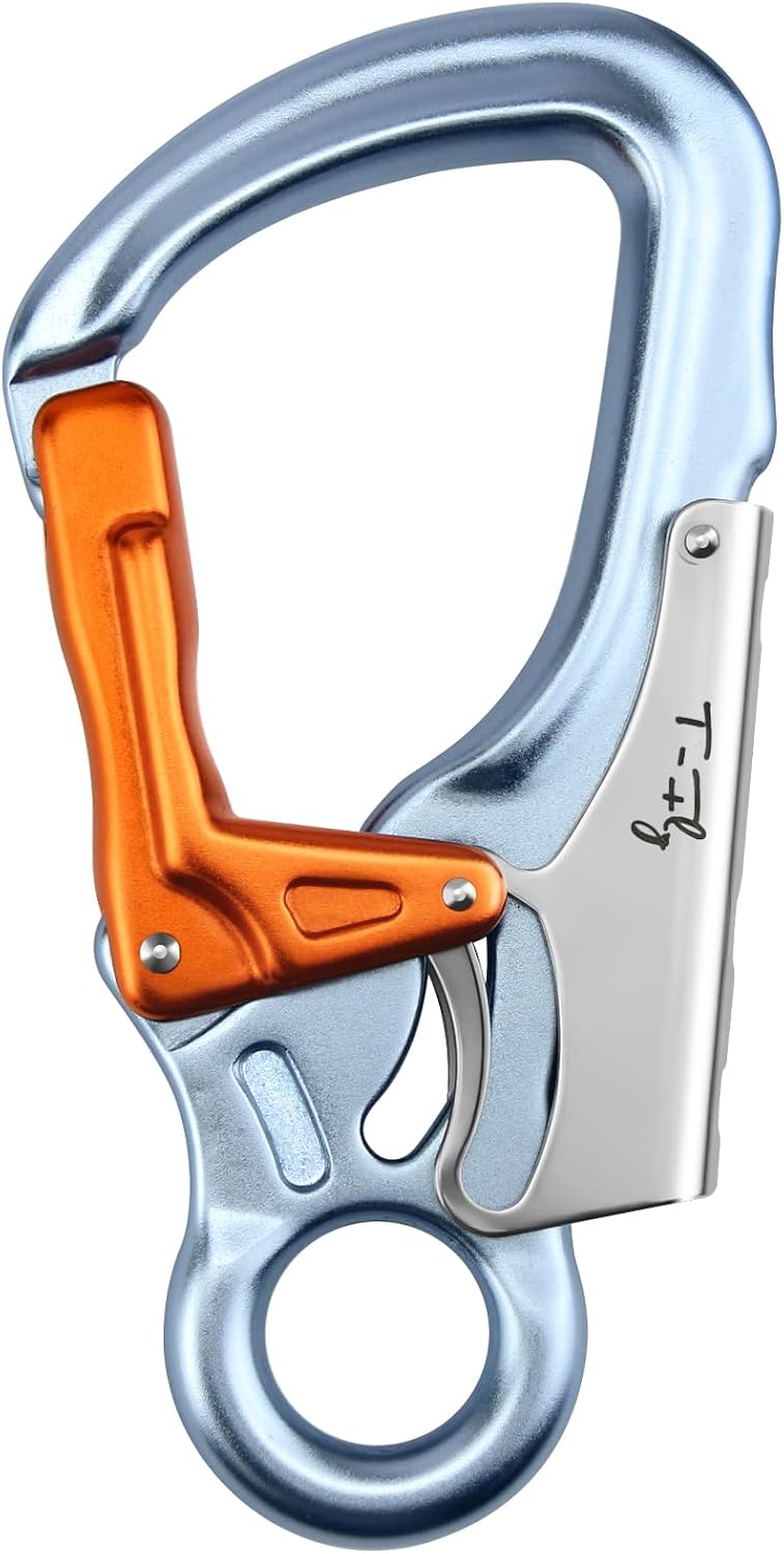 Auto Locking Carabiner 35KN (7868 lbs), UIAA Certified 5.5" Climbing Rock Carabiner, Heavy Duty Captive Eye Snap Hook