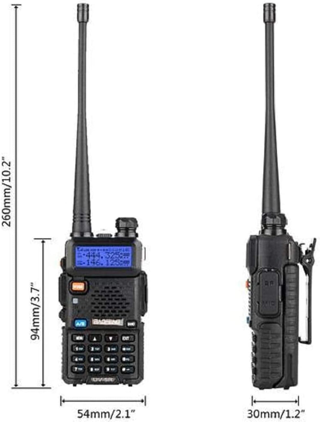 UV-5R Ham Radio Handheld, Dual Band Two Way Radio (Black) | 144-148MHz 420-450Mhz Walkie Talkie, 1800mAh Li-ion