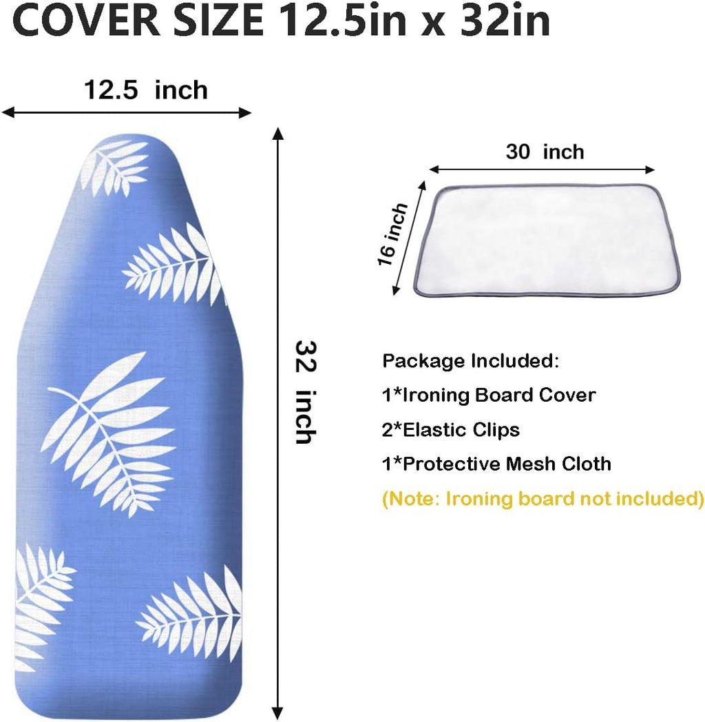 12.5"x32" Mini Ironing Board Cover and Pad,Small Iron Board Cover | Adjustable Strap,Fasteners,Ironing Board Cover