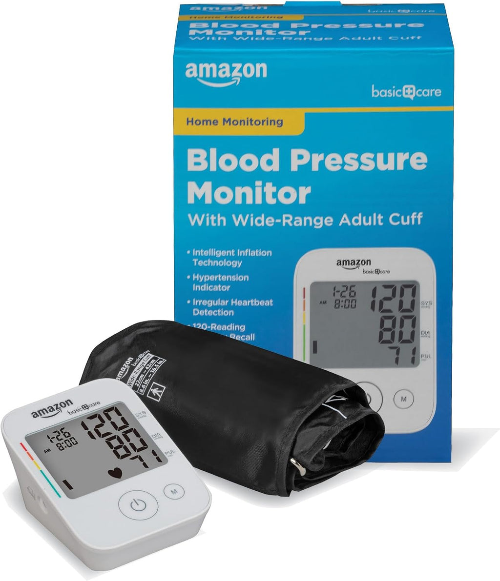 Blood Pressure Monitor, Wide Range Arm Cuff, Intelligent Inflation Technology, Home Monitoring, Hypertension