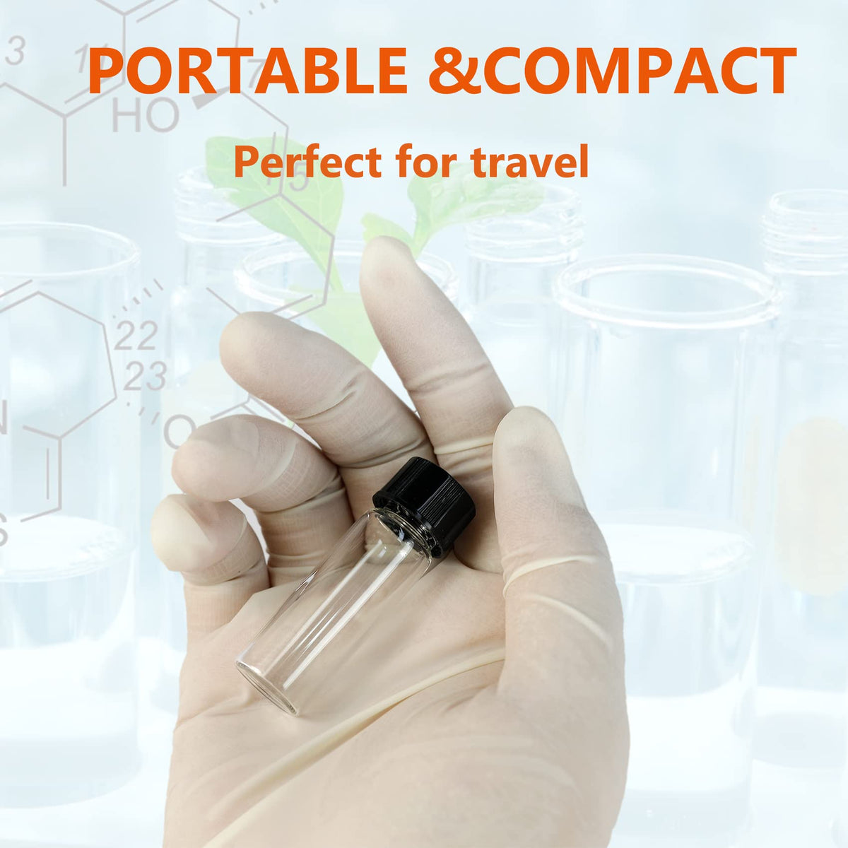 8ML Small Clear Glass Vials with Screw Caps, 20 PCS