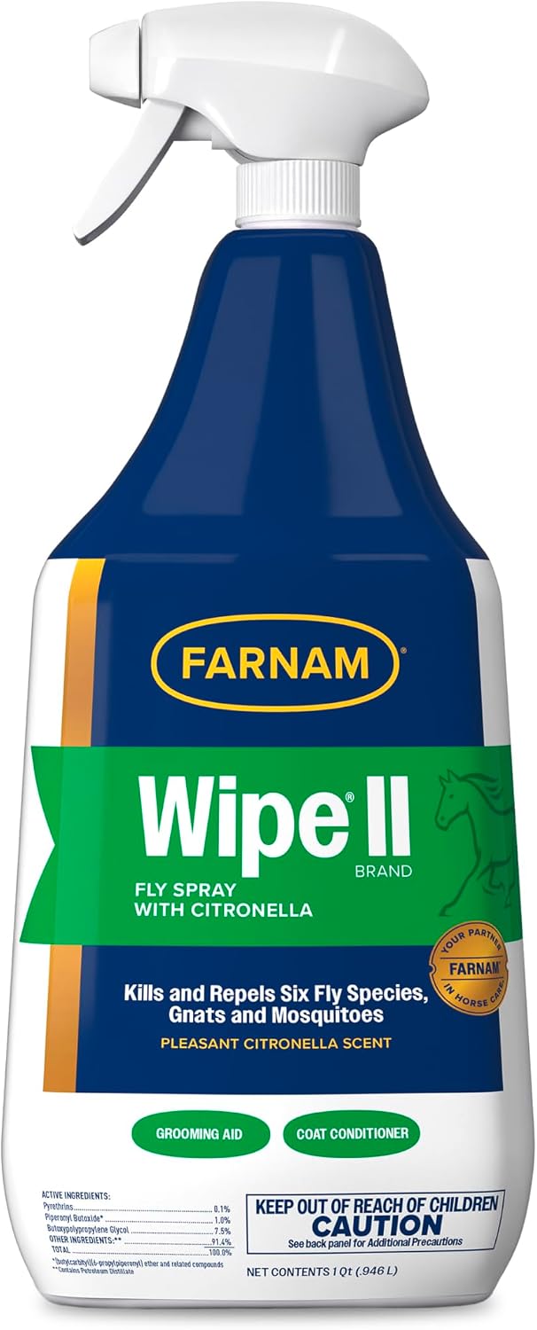 Wipe II Horse Fly Spray with Citronella, 32 oz Spray