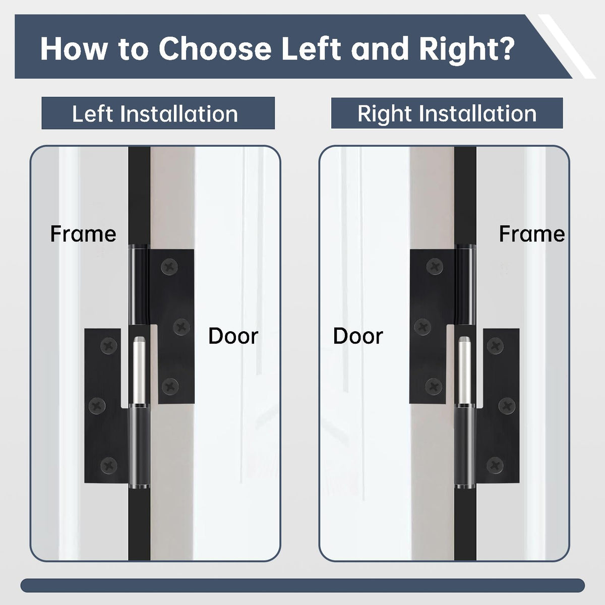 Black Lift Off Door Hinges 3.5IN for Exterior Interior,6 Pack,Right