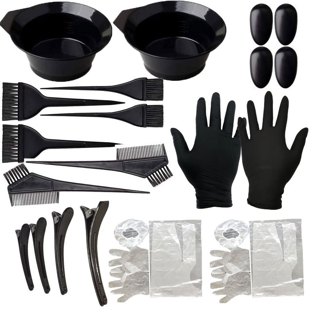 Silicone Highlight Caps for Color Hair 24 Pcs, Reusable Highlighting Caps with Hooks & Salon Hairdressing Dyeing