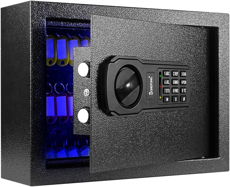 60 Keys Cabinet Wall Safe with Sensor Light and Emergency External Power Supply, Electronic Key Safe,Secure Wall