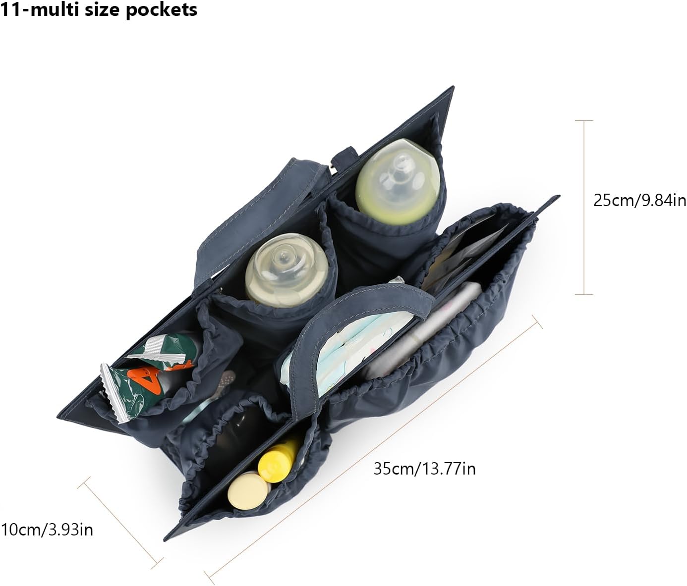 Removable Organizer Insert with Insulated Pocket,Updated Diaper Bag with 11 Total Pockets&Changing Pad, Handbag Tote