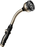 Watering Wand Heavy Duty, Metal Garden Hose Wand with 10 Spray Patterns, 15-Inch Long Hose Nozzle Sprayer with Thumb