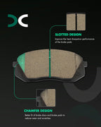SCITOO D1295-8412 Disc Brake Pads Sets Front Ceramic Brake Pads w/Hardware