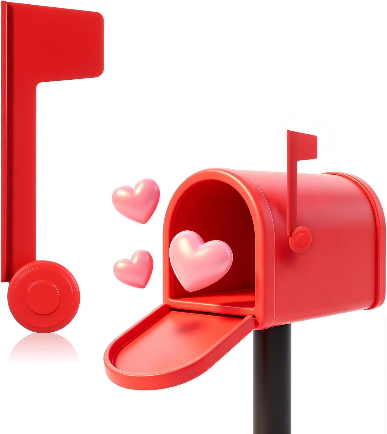 Mail Box Flag Replacement, Red Metal Replacement Mailbox Flag Easy Installation Universal Fits Outgoing Mailbox with