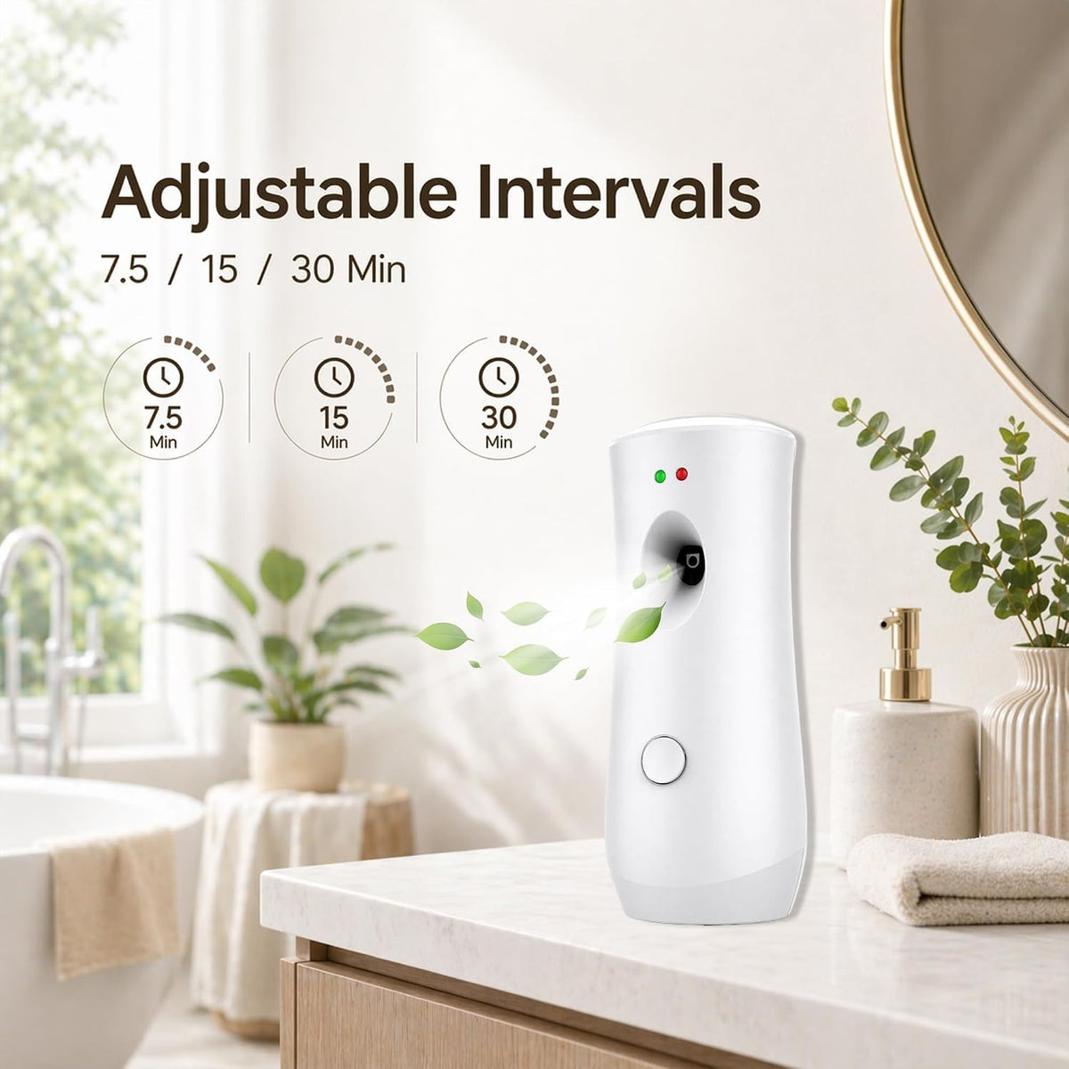 Automatic Air Freshener Dispenser with Adjustable Timer & Spray Control