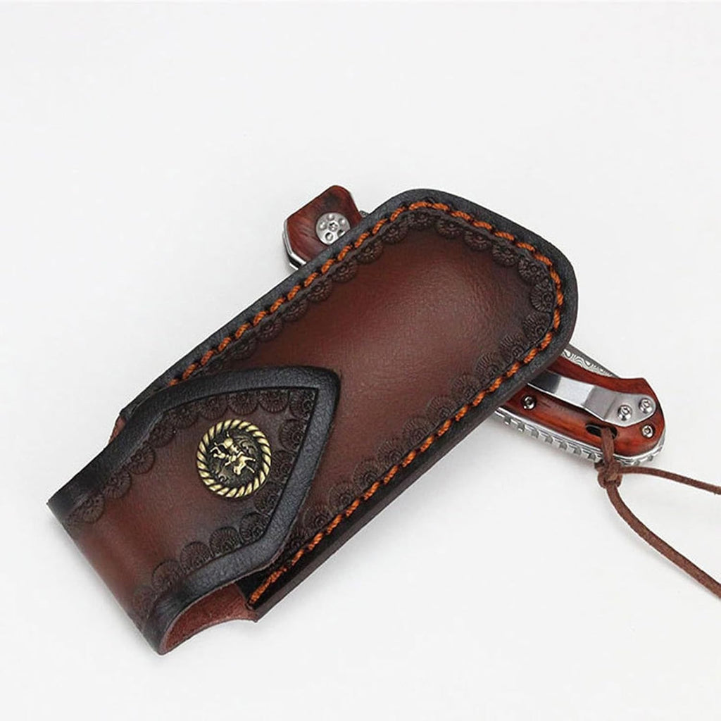 Shop Knife Sheaths, 5.1" Pocket Knife Sheath for Belt, Leather Knife Sheath for Belt, Pocket Knife Holder, Leather