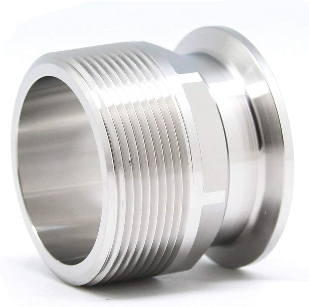 QiiMii 2" Tri Clamp Adapter to 2" MNPT Thread Ferrule Hexagonal Sanitary Pipe Fitting