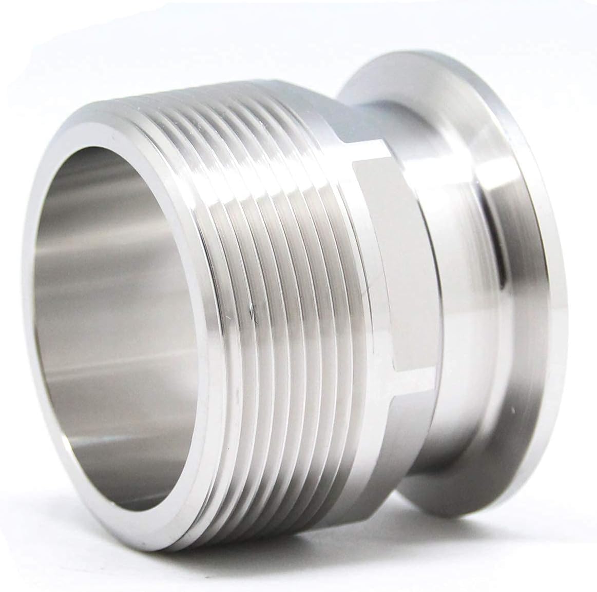 QiiMii 2" Tri Clamp Adapter to 2" MNPT Thread Ferrule Hexagonal Sanitary Pipe Fitting