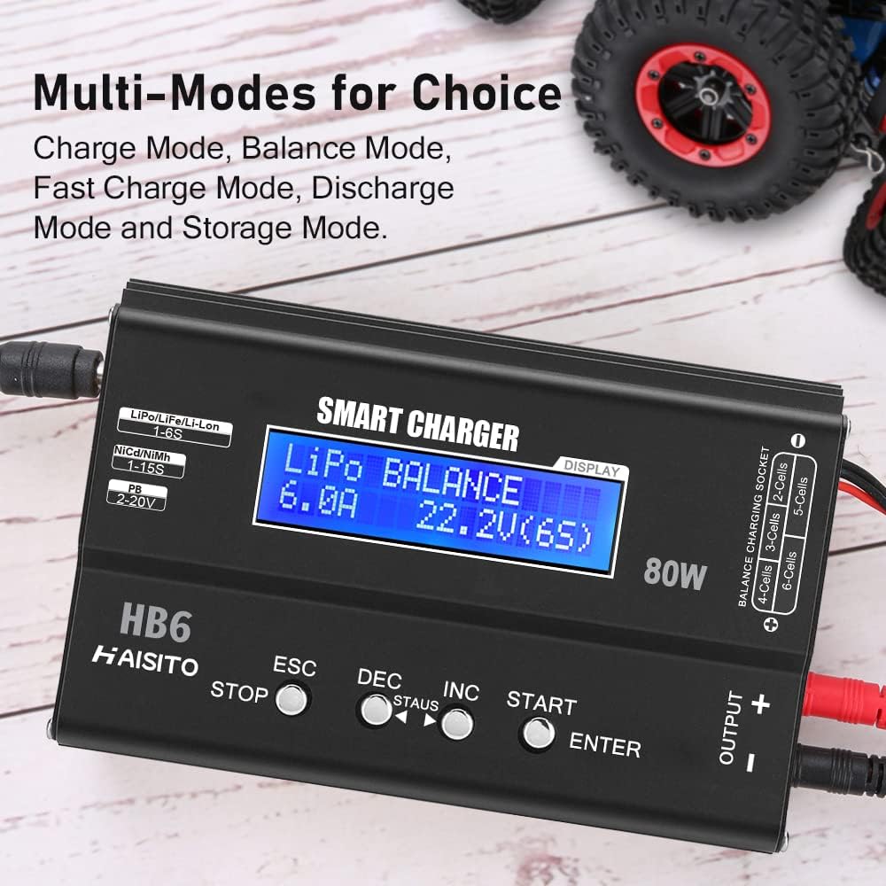 Lipo Charger H B6 RC Charger LiPo Battery Balance RC Car Charger Discharger for LiPo/Li-ion/Life Battery(1-6s)