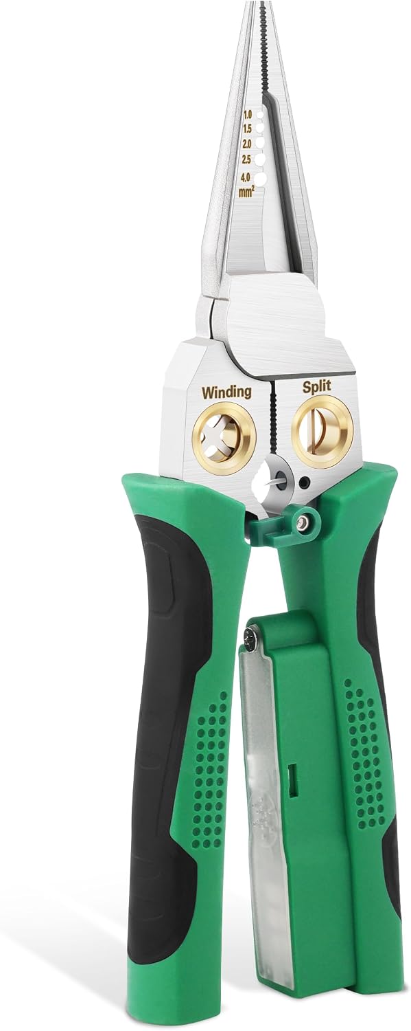 Safeguard Wire Stripper with Voltage Tester (12V-250V AC/DC), Wire Crimper Cutter for 10-18 AWG – Electrician Tool